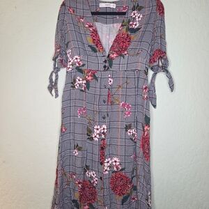 Mango Black and Pink Floral Dress